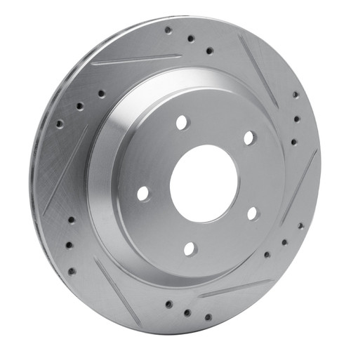 DFC Brake Rotor - Drilled and Slotted - Silver 631-52006R