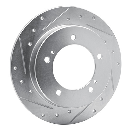 DFC Brake Rotor - Drilled and Slotted - Silver 631-47058R