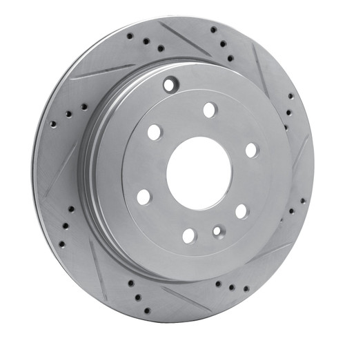DFC Brake Rotor - Drilled and Slotted - Silver 631-48055R