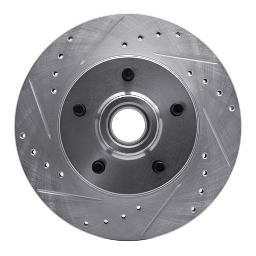 DFC Brake Rotor - Drilled and Slotted - Silver 631-48009L