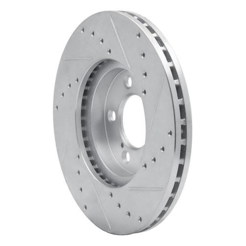 DFC Brake Rotor - Drilled and Slotted - Silver 631-54038L