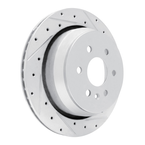 DFC Brake Rotor - Drilled and Slotted - Silver 631-47089R