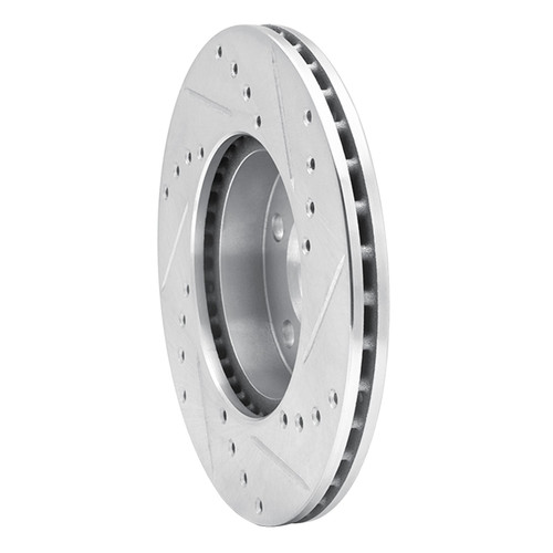 DFC Brake Rotor - Drilled and Slotted - Silver 631-52007L