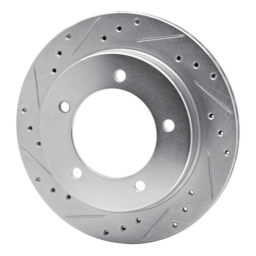 DFC Brake Rotor - Drilled and Slotted - Silver 631-47059L