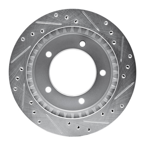 DFC Brake Rotor - Drilled and Slotted - Silver 631-47059L