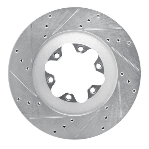 DFC Brake Rotor - Drilled and Slotted - Silver 631-48057L