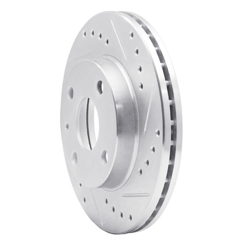DFC Brake Rotor - Drilled and Slotted - Silver 631-54001L