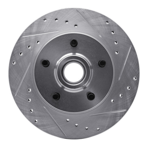 DFC Brake Rotor - Drilled and Slotted - Silver 631-48009R