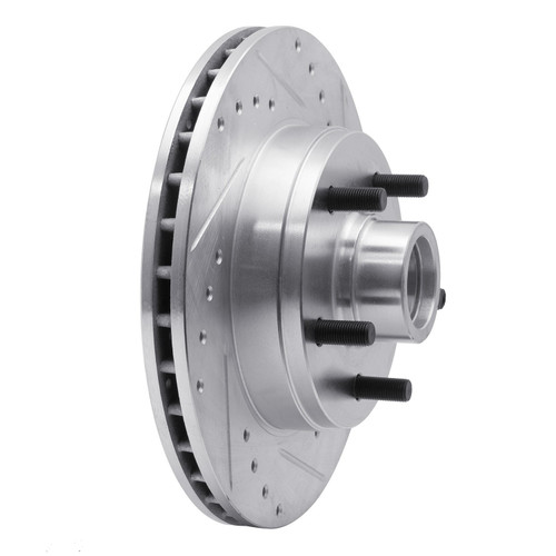 DFC Brake Rotor - Drilled and Slotted - Silver 631-48009R