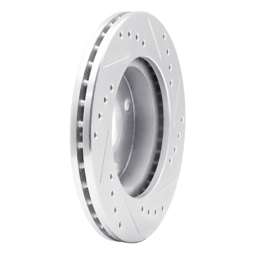 DFC Brake Rotor - Drilled and Slotted - Silver 631-54001R