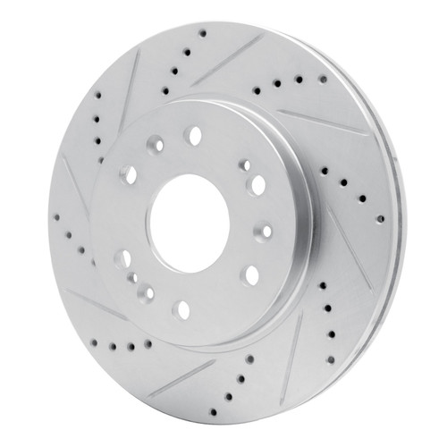 DFC Brake Rotor - Drilled and Slotted - Silver 631-48050L