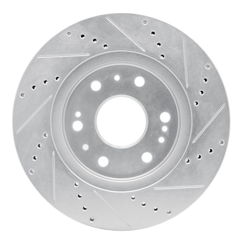 DFC Brake Rotor - Drilled and Slotted - Silver 631-48050L