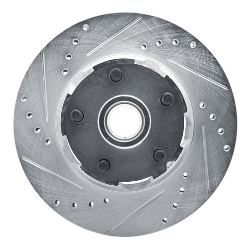 DFC Brake Rotor - Drilled and Slotted - Silver 631-54040L