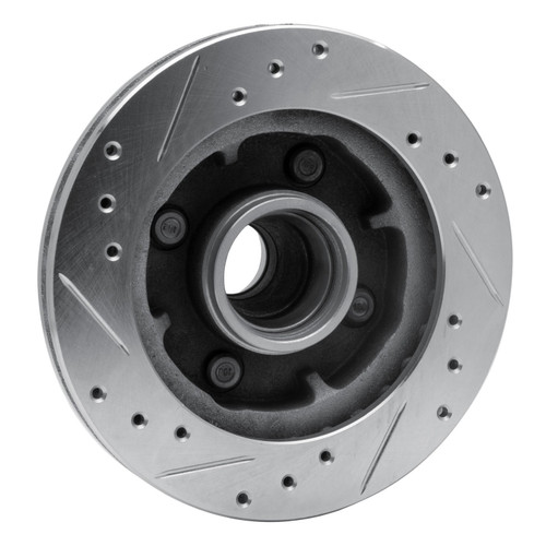 DFC Brake Rotor - Drilled and Slotted - Silver 631-54012R