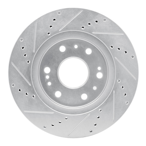 DFC Brake Rotor - Drilled and Slotted - Silver 631-48050R