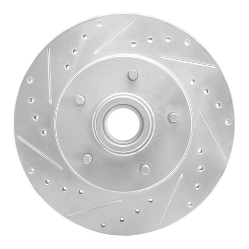 DFC Brake Rotor - Drilled and Slotted - Silver 631-51000L