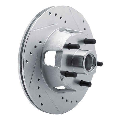 DFC Brake Rotor - Drilled and Slotted - Silver 631-54040R