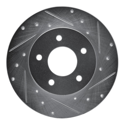 DFC Brake Rotor - Drilled and Slotted - Silver 631-52010R