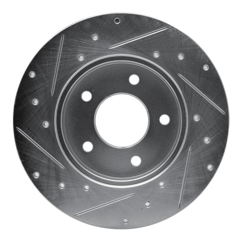 DFC Brake Rotor - Drilled and Slotted - Silver 631-52010R