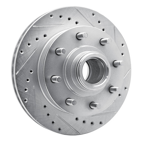 DFC Brake Rotor - Drilled and Slotted - Silver 631-48023R