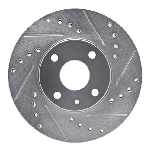 DFC Brake Rotor - Drilled and Slotted - Silver 631-54002R