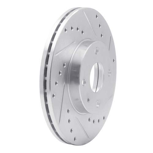 DFC Brake Rotor - Drilled and Slotted - Silver 631-54002R