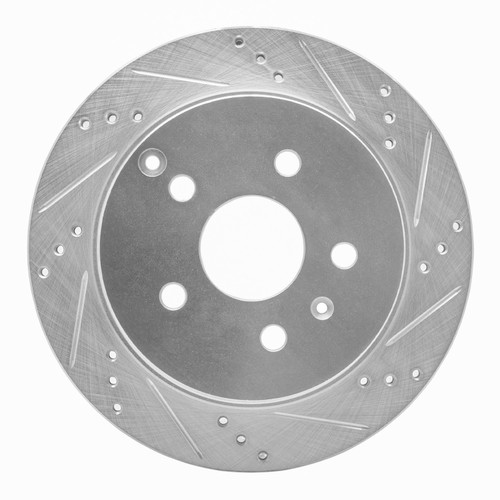 DFC Brake Rotor - Drilled and Slotted - Silver 631-48058R