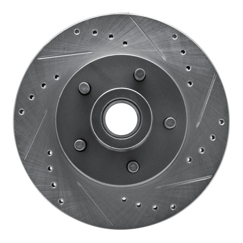 DFC Brake Rotor - Drilled and Slotted - Silver 631-54013R