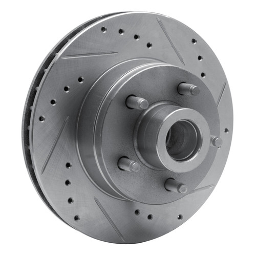 DFC Brake Rotor - Drilled and Slotted - Silver 631-54013R