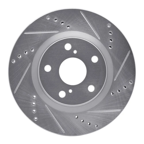 DFC Brake Rotor - Drilled and Slotted - Silver 631-54013R
