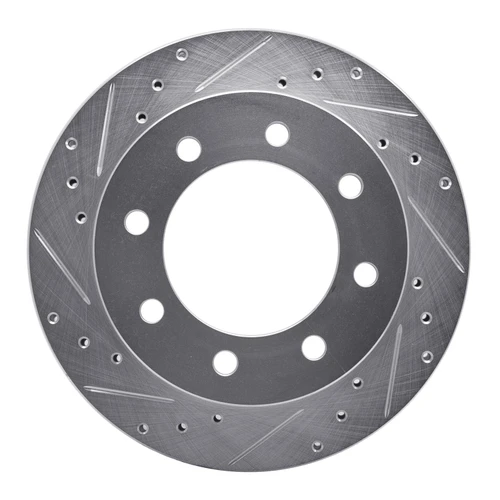 DFC Brake Rotor - Drilled and Slotted - Silver 631-48040L