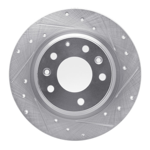 DFC Brake Rotor - Drilled and Slotted - Silver 631-54064R