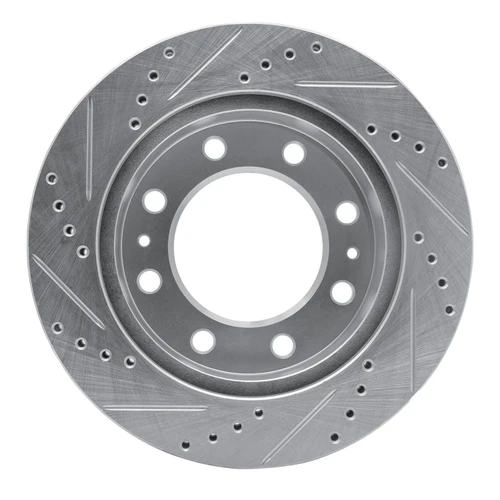 DFC Brake Rotor - Drilled and Slotted - Silver 631-48051R