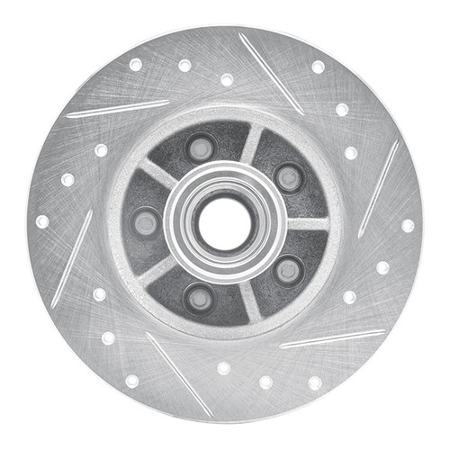 DFC Brake Rotor - Drilled and Slotted - Silver 631-52002L