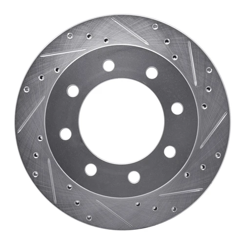 DFC Brake Rotor - Drilled and Slotted - Silver 631-48040R