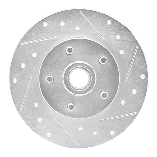 DFC Brake Rotor - Drilled and Slotted - Silver 631-52002R