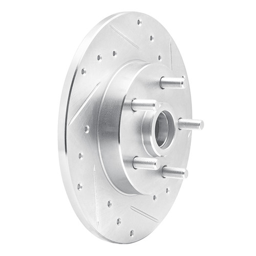 DFC Brake Rotor - Drilled and Slotted - Silver 631-52002R