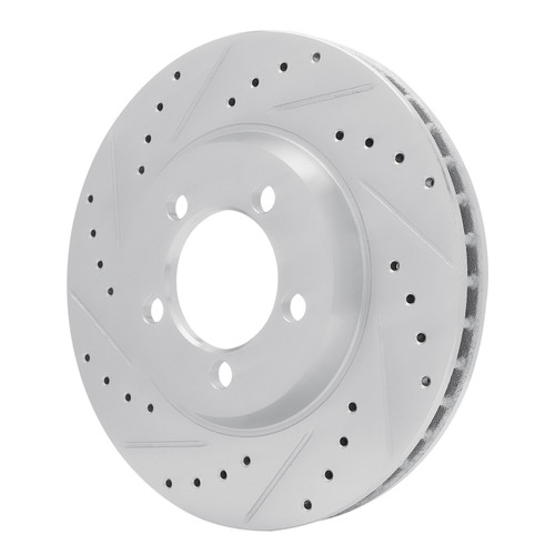 DFC Brake Rotor - Drilled and Slotted - Silver 631-54043L