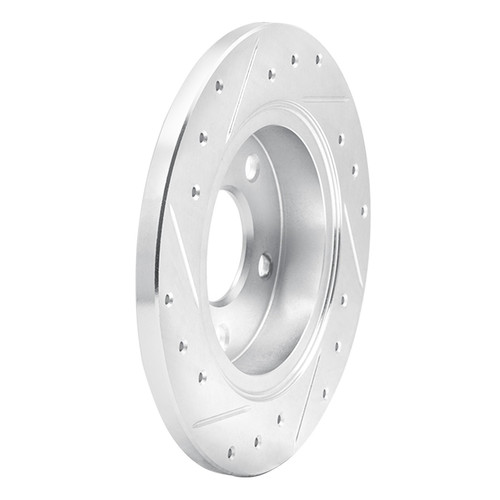 DFC Brake Rotor - Drilled and Slotted - Silver 631-54032R