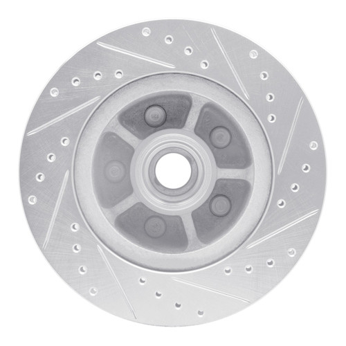DFC Brake Rotor - Drilled and Slotted - Silver 631-54006L