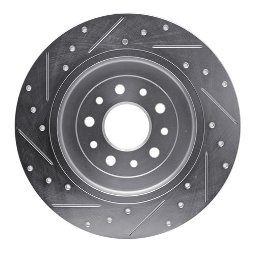 DFC Brake Rotor - Drilled and Slotted - Silver 631-54088R