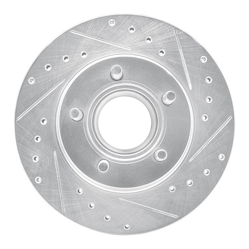 DFC Brake Rotor - Drilled and Slotted - Silver 631-54125R