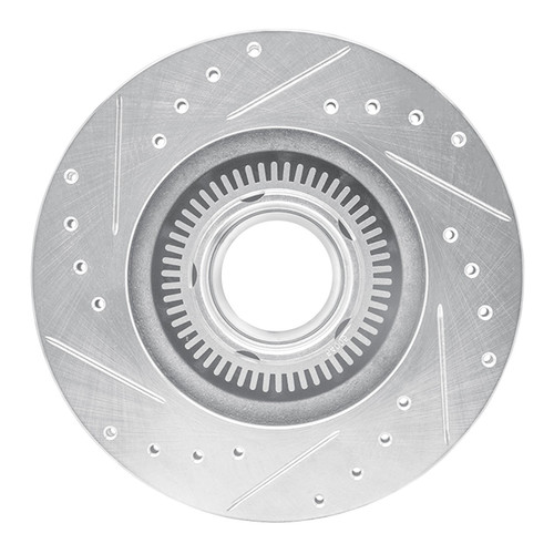 DFC Brake Rotor - Drilled and Slotted - Silver 631-54125R