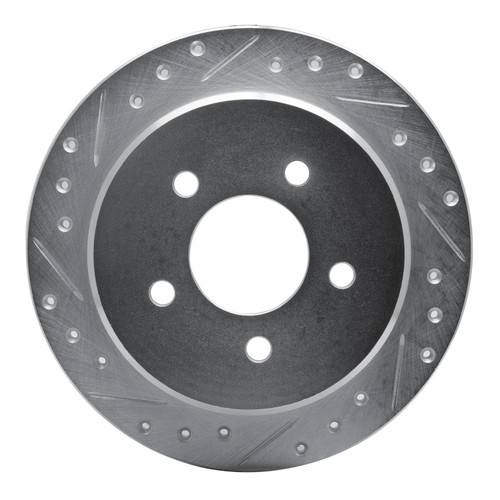 DFC Brake Rotor - Drilled and Slotted - Silver 631-54142L