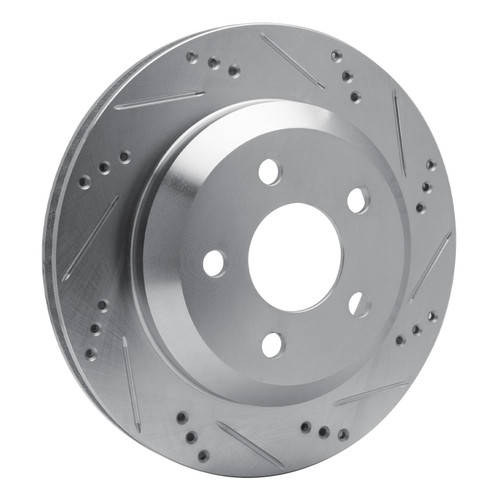 DFC Brake Rotor - Drilled and Slotted - Silver 631-52013R