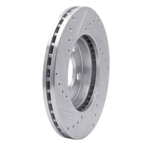 DFC Brake Rotor - Drilled and Slotted - Silver 631-54033R