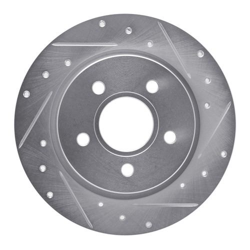 DFC Brake Rotor - Drilled and Slotted - Silver 631-54066R