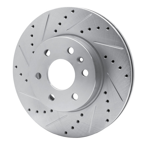 DFC Brake Rotor - Drilled and Slotted - Silver 631-48062L