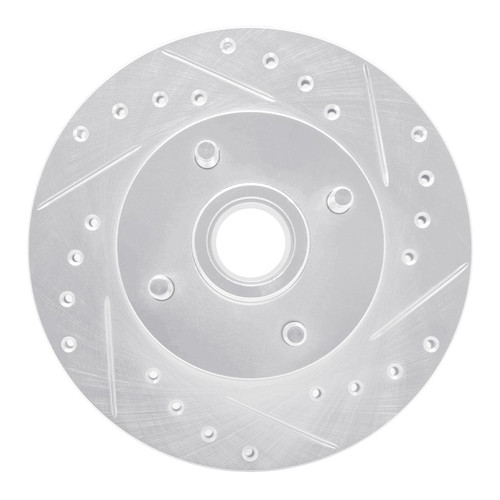 DFC Brake Rotor - Drilled and Slotted - Silver 631-54015R