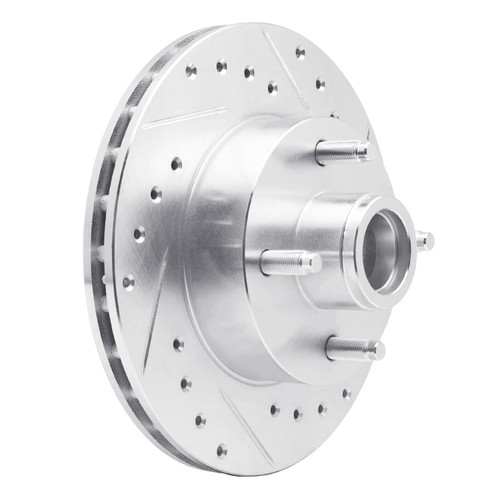 DFC Brake Rotor - Drilled and Slotted - Silver 631-54015R